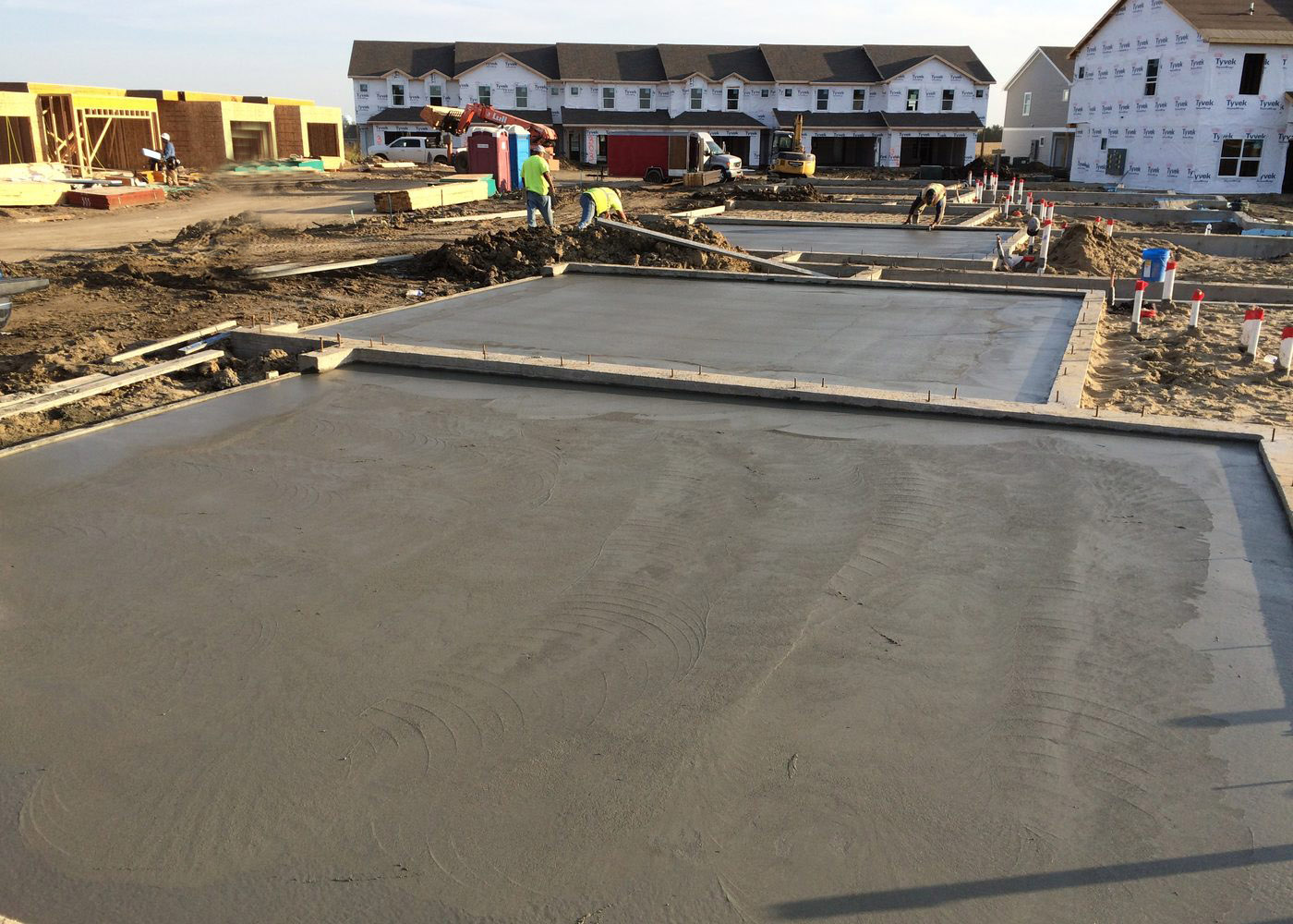 Concrete flatwork for a housing development in the Des Moines metro
