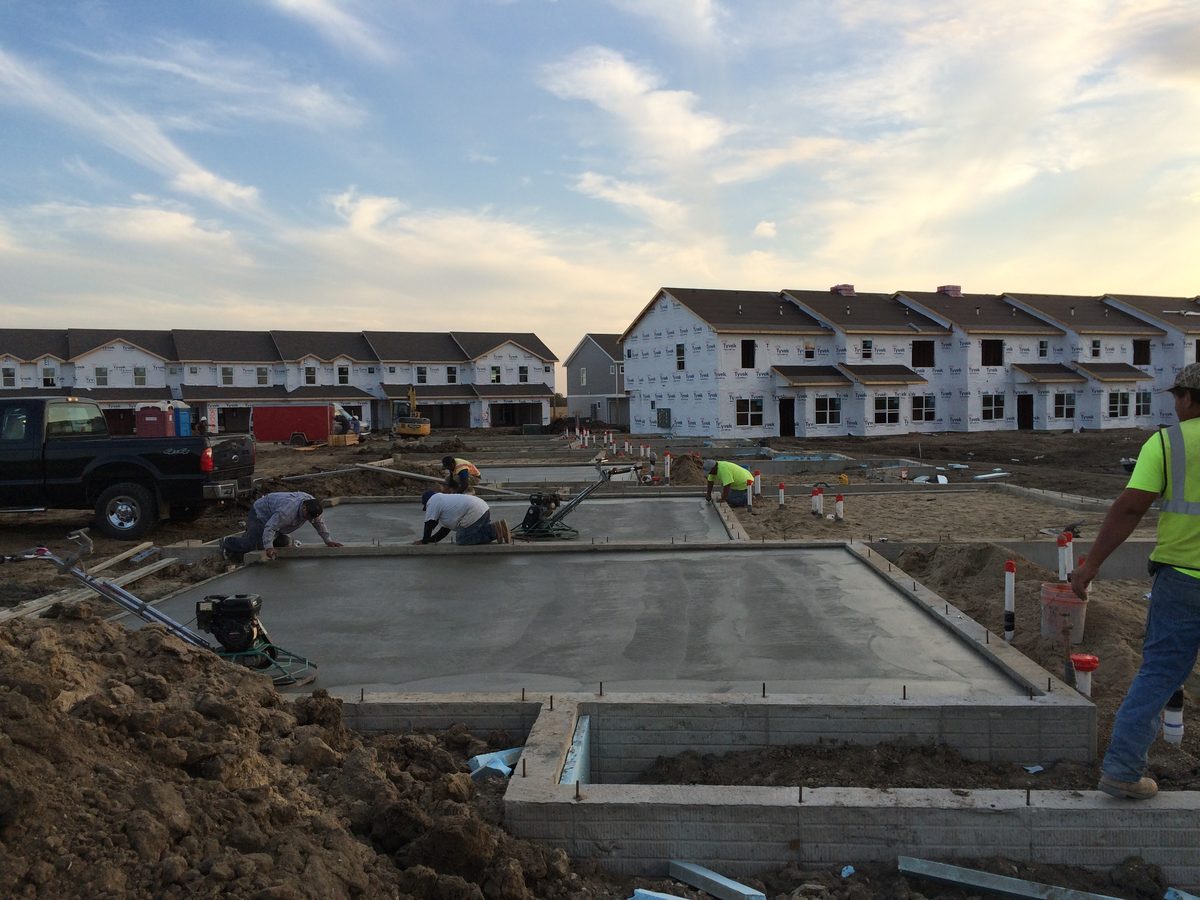 Residential development concrete flatwork