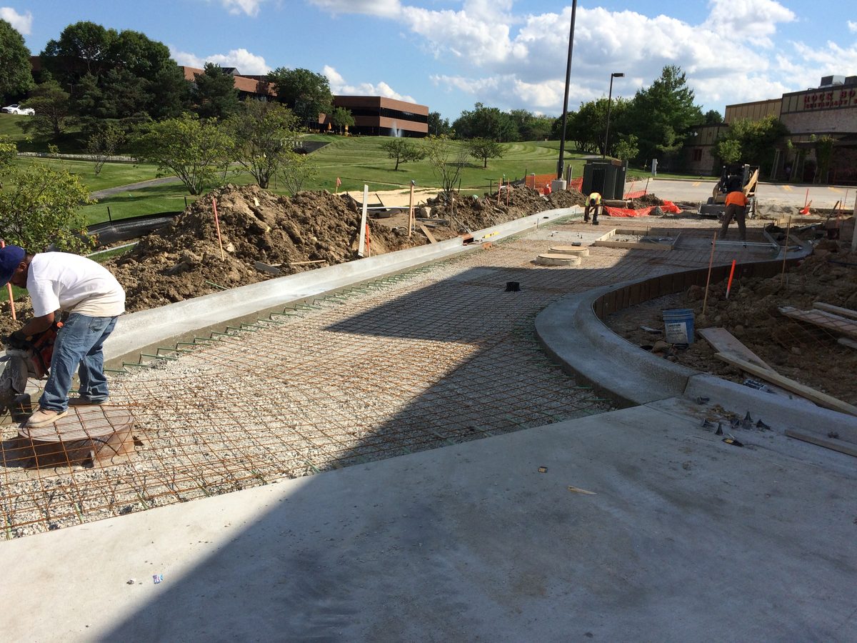 Concrete sidewalk and curb work